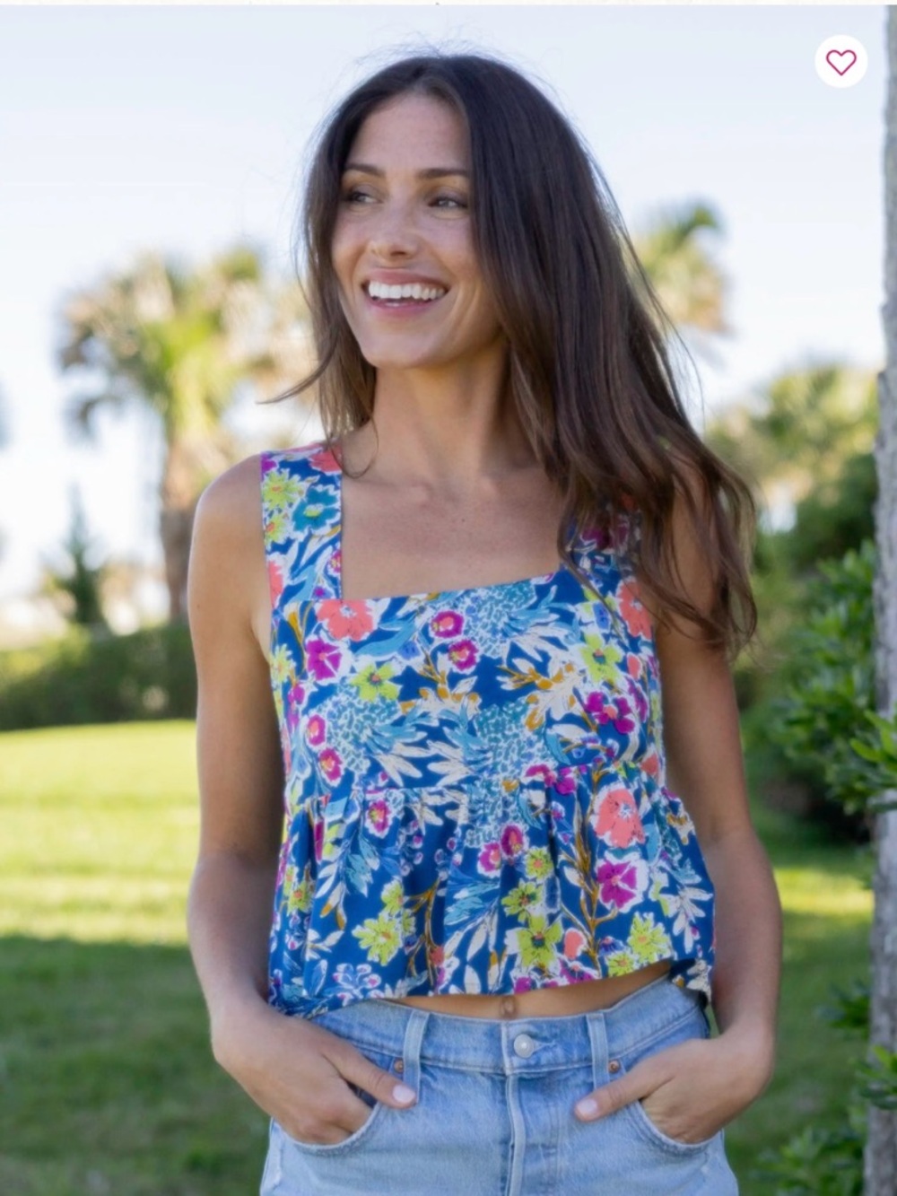 NAtural Life Tropical Blue Floral Top ☀️🆕